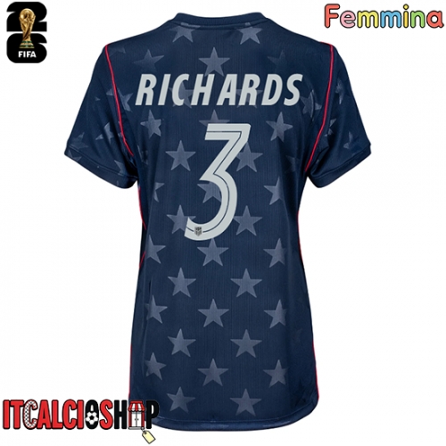 Stati Uniti Chris Richards #3 Seconda Maglia Femmina Mondiali 2026 Manica Corta